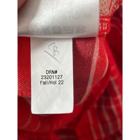 Eddie Bauer Plaid Flannel Button Up Shirt Medium Long Sleeve Red Womens Campcore - Picture 6 of 6